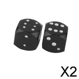 Maxbell 2x2Pcs Dice Valve Stem Caps Motorcycle Car Truck Bike Tire Wheel Cover Black