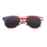 Maxbell MagiDeal USA US American Flag Sunglasses White Frame Grey Lens Glasses