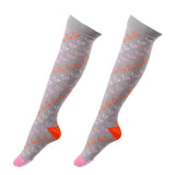 Maxbell Maxbell 1 Pair Women Compression Socks Stocking Sleeve For Sports Running Gray L-XL