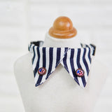 Maxbell Maxbell Striped Decorating Pet Dog Necktie Collar Leash with Nail Catcher Blue S