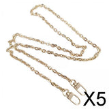 Maxbell 5xMetal Chain Strap Handle Replacement for Purse Shoulder Handbag 120cm