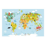 Maxbell Animal World Map Wall Sticker PVC Wall Decoration for Office Girls Boys Gift