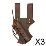 Maxbell 3xMedieval Belt Sword Sheath Dagger Rapier Waist Scabbard for Cosplay Brown