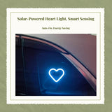 Solar Heart light-emitting diode Car Mood Light, Glowing Triangle Panel Decoration Blue 1 pc