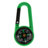 Maxbell Maxbell 2 in 1 Multifunctional Camping Hiking Carabiner Mini Compass Keyring Green