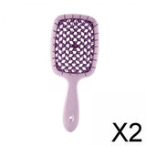 Maxbell 2xDetangling Hair Brush Soft Flexible Accessory Durable Curved Vent Hair Brush Purple