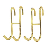 Maxbell 2Pcs over Door Shower Hook Decor Coat Rack for Entryway Bedroom Baseball Cap Gold