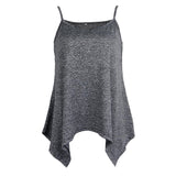 Maxbell Maxbell Women Sexy Spaghetti Strap Tank Tops V Neck Pleated Camisole Gray M