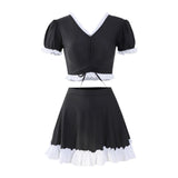 Maxbell Bikini Set V Neck Lightweight Women Swimsuit for Swim Pool Outdoor Traveling L