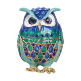 Maxbell Jewelry Trinket Box Owl Decor Storage Organizer for Necklaces Earrings Blue