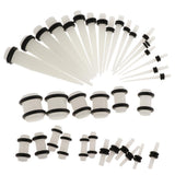 Maxbell 36pcs Ear Gauges Stretching Kit Acrylic Plug 14G-00G Expander Luminous White - Aladdin Shoppers