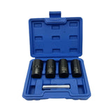 Maxbell 5Pcs Impact Twist Socket Tool Kit Portable Professional with Nut Removal Bar Blue Box