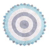 Maxbell Maxbell Round Cotton Area Rugs Floor Mats Circular Rug Carpet for Bedroom 90x90cm Blue