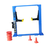 Maxbell 1/64 Diorama Garage Tools Lift Gantry Oil Drum Display Scene Model Miniature Blue Car Lift