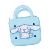 Maxbell 3xBeach Hole Bag Casual Trendy Silicone Beach Tote for Party Shopping Holidays Light Blue
