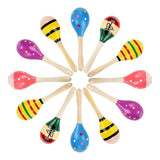 Maxbell 12x Mini Wooden Maracas Early Educational Toys for Carnival Live Performance
