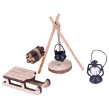 Maxbell 1/12 Dollhouse Outdoor Camping Set Scenes Photo Props Layout Railway Station