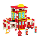 Maxbell Wooden House DIY Building Blocks Set Engineering Learning Toy Fire Station