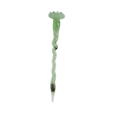 Maxbell Mini Glass Flower Ornament Artificial Flower for Spring Indoor Office Green Lotus