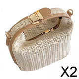 Maxbell 2xWoven Handbag Adjustable Tote fashion Boho for Summer Beach Ladies