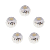 Maxbell 5 Pcs S925 Sterling Silver Spacer Loose Beads for DIY Jewelry Bracelet 5mm