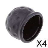 Maxbell 4x Black Tow Bar Ball Cover Cap Car Towing Hitch Towball Trailer Van 50mm