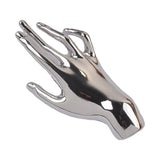 Maxbell Elegant Brooch Pin Hand Shape Alloy Fashionable Lapel Pin for Tie Coat Gowns Silver