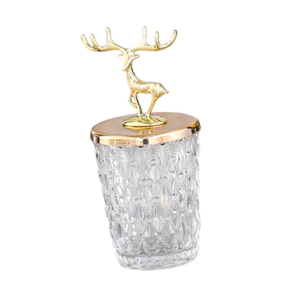 Maxbell Candy Jar with Lid Gift Deer Decorative Jar Organizer for Office Vanity Home