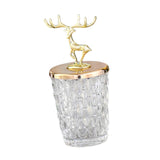 Maxbell Candy Jar with Lid Gift Deer Decorative Jar Organizer for Office Vanity Home