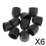 Maxbell 6x10pcs/set M10 Black Dome Bolt Nut Protection Caps Cover Hexagon Screws