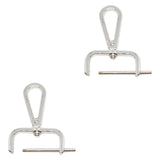 Maxbell 2Pcs Snap Hook Swivel Clasp Detachable Bag Making Zinc Alloy Backpack Buckle Silver White