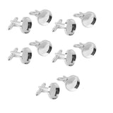 Maxbell 20 Pieces Round Blank Settings Base Pad Cufflinks Findings Making