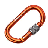 Maxbell Maxbell 25KN Aluminum Rock Climbing Rescue Safety D Type Carabiner Orange Screwgate