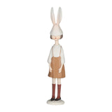 Maxbell Rabbit Girl Statue Collectible Desktop Sculpture for Bookshelf Cabinet Decor Brown
