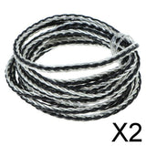 Maxbell 2x7N OCC Copper Wire, DIY HiFi Audio Cable for Earphone 2m Black and Silver