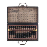 Maxbell Maxbell 13 Rows Vintage Chinese Wooden Bead Arithmetic Abacus with Box Ancient Calculator Counting Collection