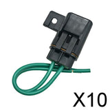 Maxbell 10x1 Set Car 30A Medium Blade Fuse and Waterproof Fuse Block Holder Copper Wire