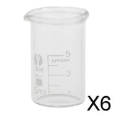 Maxbell 6xLow Form Glass Measuring Graduated Beaker Chemistry Lab glassware 5ML