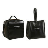 Maxbell 2x Insulated Lunch Storage Bag Tote Food Bento Pouch for Girls School Travel Black