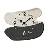 Maxbell Wall Clock Wood Creative Modern Wall Mount Ornament for School Bathroom Home Black White