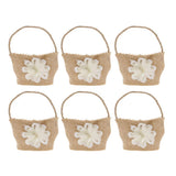 Maxbell 6pcs Solid Flower Burlap Hessian Jute Gift Favours Wedding Gifts Sweets Bags - Aladdin Shoppers