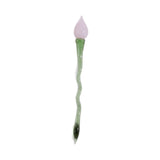 Maxbell Mini Glass Flower Ornament Artificial Flower for Spring Indoor Office Pink Bud