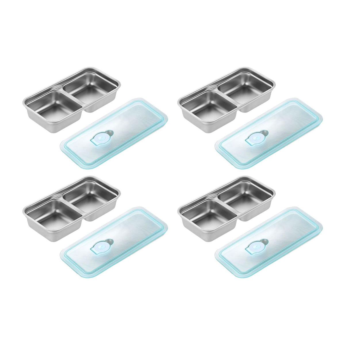 Maxbell 4Pcs Stainless Steel Snack Container Bento Box for Kids, Adults Work Kitchen