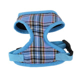 Maxbell Maxbell Pet Dog Puppy Plaid Mesh Adjustable Harness Clothes Size M Blue