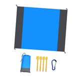 Maxbell Beach Blanket Toy Pad Waterproof Foldable 78.74inchx82.68inch Picnic Blanket blue gray