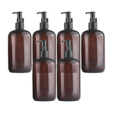 6Pcs Liquid Hand Soap Dispenser Shampoo Bottle for Kitchen Hotel brown black 500ml