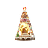 Maxbell Christmas Music Box Decoration Crafts Lighted for Tabletop Fireplace Holiday Khaki