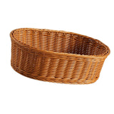 Maxbell Imitation Rattan Storage Basket Decor Woven Basket for Bedroom Bathroom Home 34cmx26cmx10cm