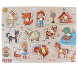 2 Piece Wooden Peg Jigsaw Puzzle Kids Preschool Educational Toy Gift 04