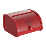 Maxbell Metal Bread Box Roll Top Bread Container for Entryway Kitchen Counter Pantry M Red